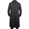 Men's Double Breasted Long Grey Wool Coat