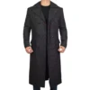 Men's Double Breasted Long Coat Grey