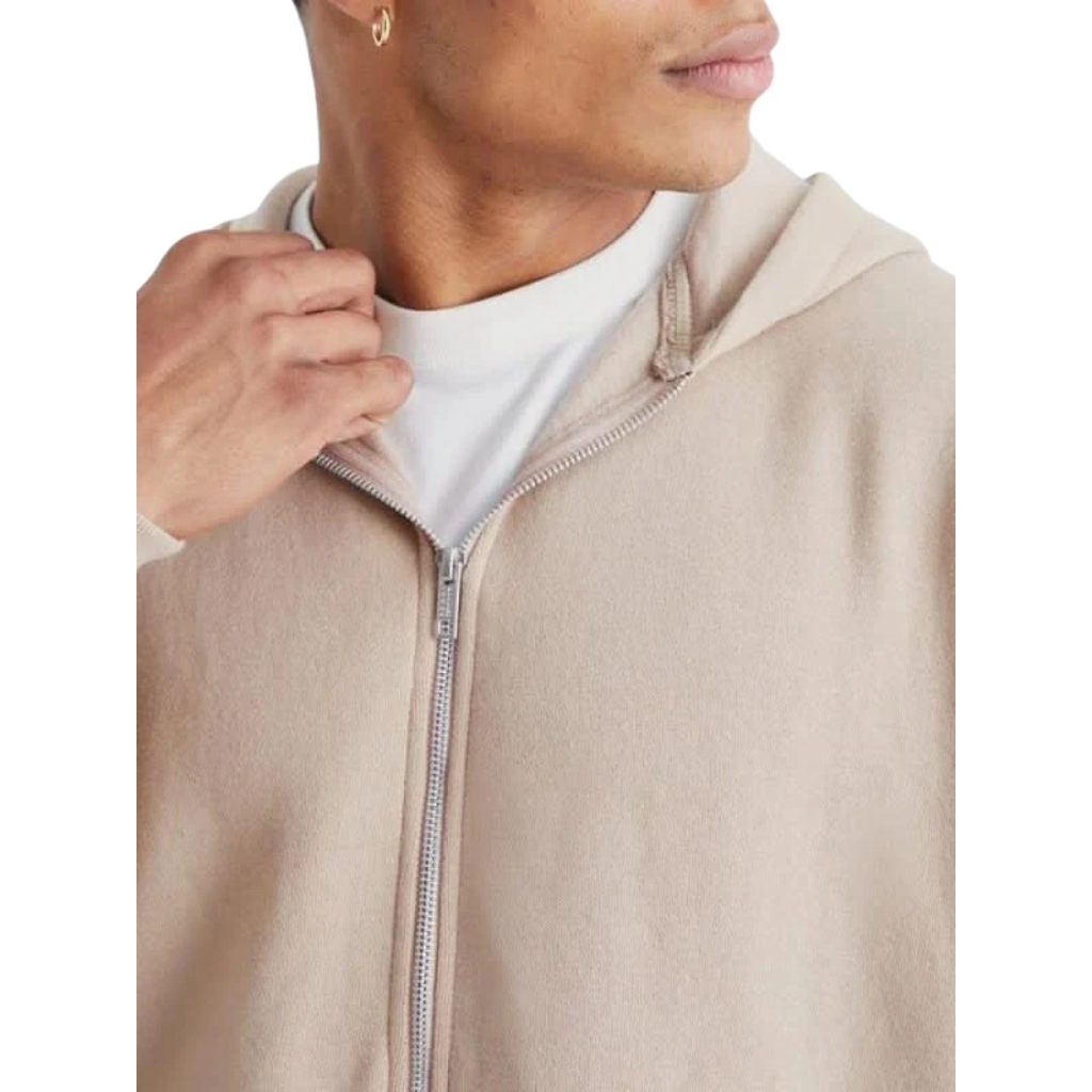 Beige Zip Up Hoodie