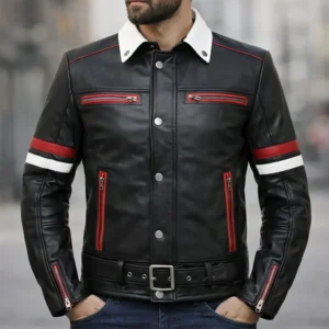 Bike Racer Black Leather Jacket 1
