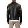 Cafe Racer Striped Leather Jacket 1