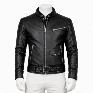 Classy Black Bomber Hooded Leather Jacket 1