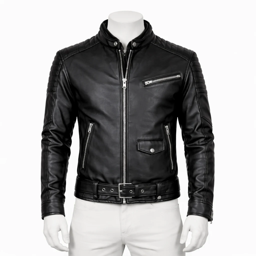 Classy Black Bomber Hooded Leather Jacket 1