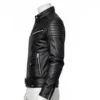 Classy Bomber Hooded Leather Jacket