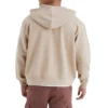 Men Beige Zip Up Hoodie Back