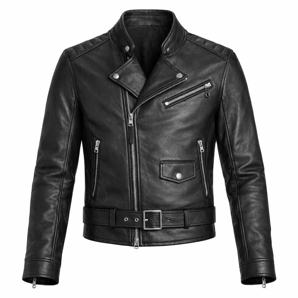 Modern Black Leather Jacket 1