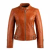Motorcycle Quilted Brown Leather Jacket 1 Motorcycle Quilted Brown Leather Jacket 1