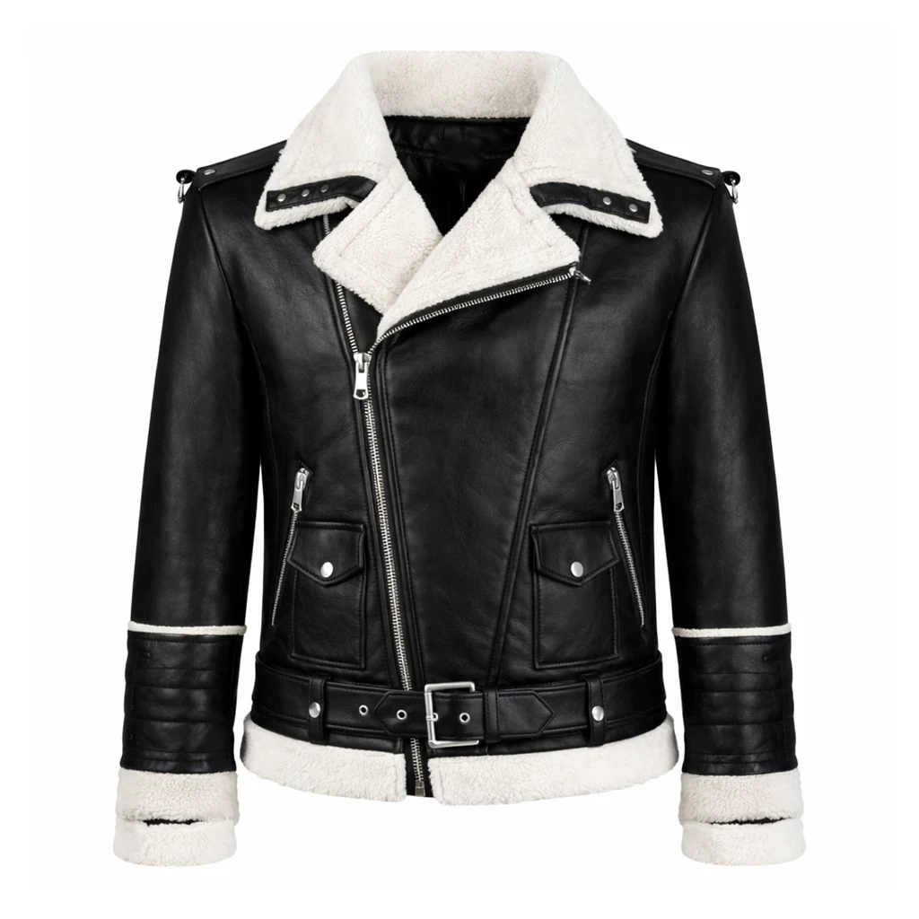 Shearling Black Leather Jacket