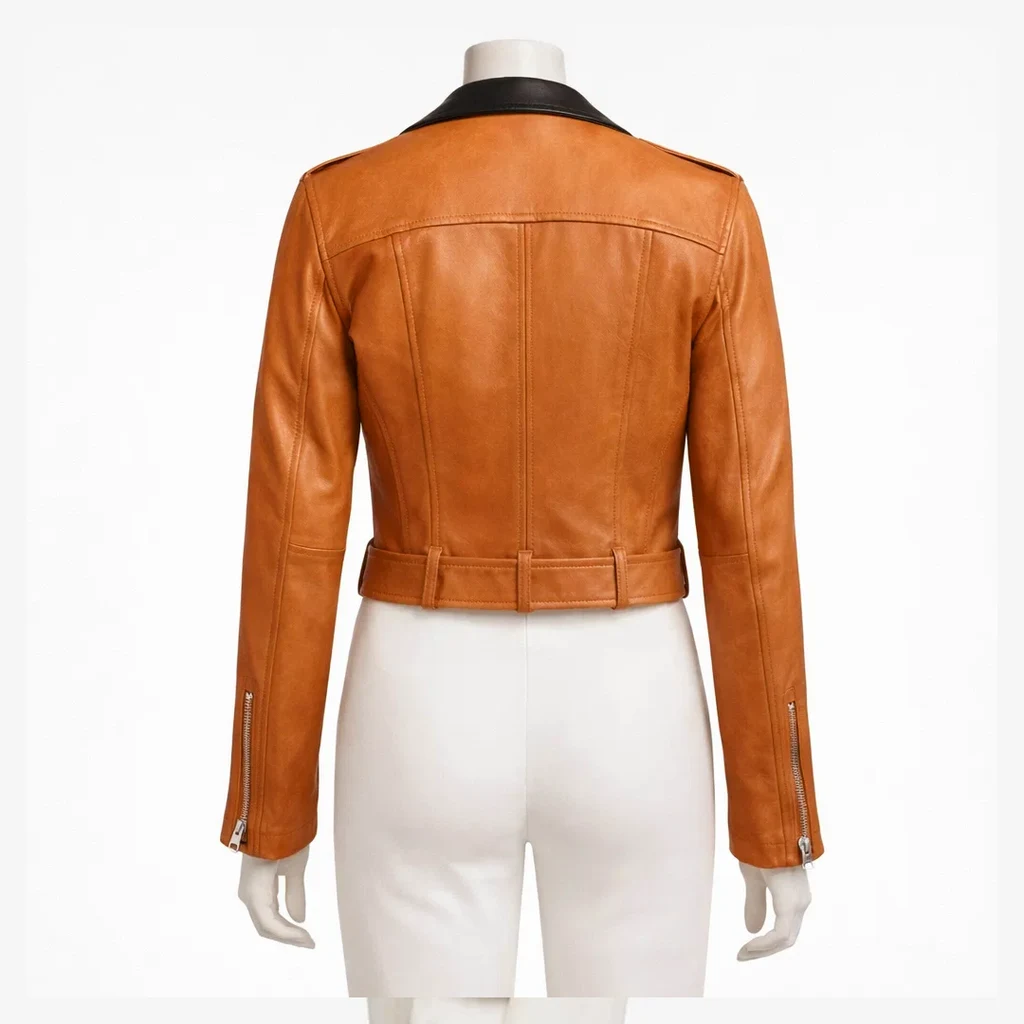 Women Asymmetrical Brown Leather Jacket 1 Women Asymmetrical Brown Leather Jacket 1