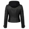 Women Black Hooded Jacket Women Black Hooded Jacket