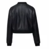 Women Collarless Leather Jacket 1 Women Collarless Leather Jacket 1