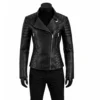 Women Racer Slim Black Leather Jacket Women Racer Slim Black Leather Jacket